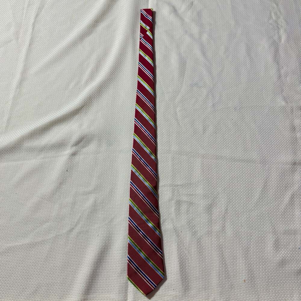 Holland & Sherry London 1836 Red and Multi-Color Striped Necktie
